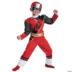 Power Rangers Ninja Costume Muscolare Bambino in Acciaio, Rosso, Medium (3T-4T) - Foto 1 di 1