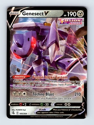 Genesect V SWSH08: Fusion Strike Ultra Rare Holo 185/264 NM/LP Pokemon Cards - Image 1 of 2