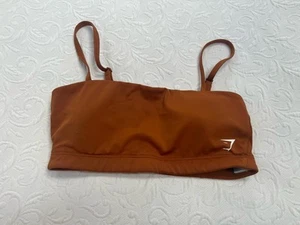 Sujetador deportivo Gymshark marrón óxido bandeau talla S | Tela reciclada | Ajustable - Imagen 1 de 4