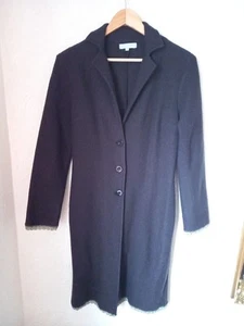 Lysgaard Grey Boiled Wool Coat w Contrast Crochet Trim S Small - Imagen 1 de 8