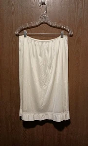 Sears Women's Vintage Half Slip Size 2XL 36-38 Elastic Ivory Knee Length Lace - Picture 1 of 5