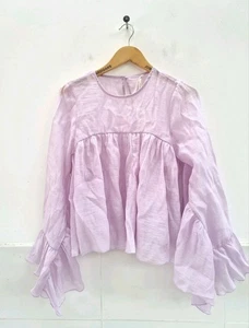 Anthropologie Lilac Blouse Flutter Half Sleeve Size Small, rrp €115. - Picture 1 of 7
