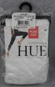 NEU Hue Capri-Leggings breiter Bund Spitzenbesatz Piqué 3X weiß U17509Q - Bild 1 von 5