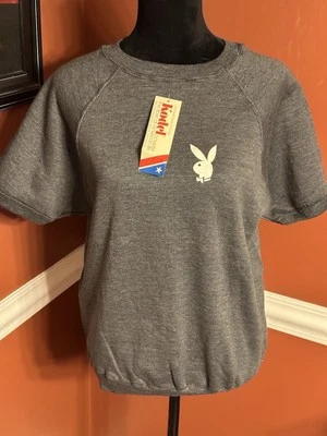 Новый с Ярлыками винтажный Kodel Eastman Playboy логотип коротким рукавом толстовка серый большой 42-44 - Изображение 1 из 4