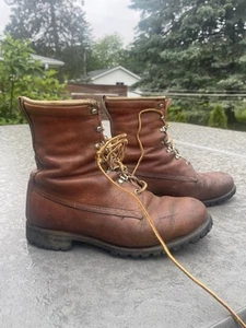 Vintage 90s Red Wing Irish Setter Sport Logger Boots Lace Leather Vibram 11 - Picture 1 of 14