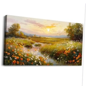 ERQINHUA Large Wall Art For Living Room Canvas Wall Decor For Bedroom Flower - Picture 1 of 7