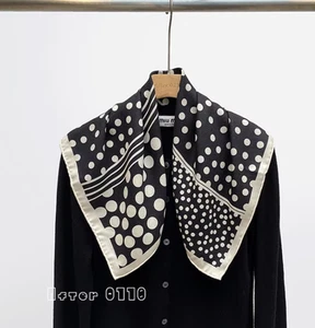 70% cashmere 30% silk polka dot double side printed square Wrap shawl 64X64cm - Picture 1 of 7