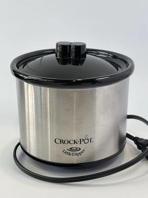 Crock Pot Little Dipper Mini Slow Cooker Stoneware Stainless Steel 16 0z - Image 1 of 4