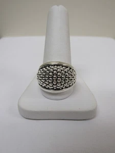 Designer LAGOS Sterling Silver Signature Caviar Beaded Dome Ring - Picture 1 of 7