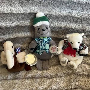 3 Vintage 1999 Coca Cola Tiere Siegel 9", Pelikan & Eisbär Sitzsack mit Etikett - Bild 1 von 19