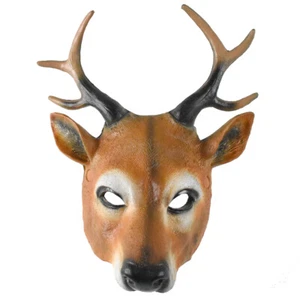 Adult Foam Realistic Printed Wild Animal Costume Mask Accessory Deer - Picture 1 of 6