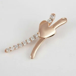 Diamond Heart Design Pendant For Women 18K Solid Gold Fine Jewelry Wedding Gift - Picture 1 of 24