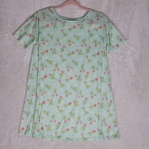 Cat & Jack XL(14) Girls Sleepwear Nightgown Strawberry Print on Mint Green - Picture 1 of 10