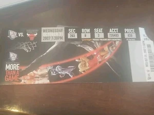 nj nets chicago bulls ticket stub 2007 ben wallace jason kidd vince carter game - Picture 1 of 1