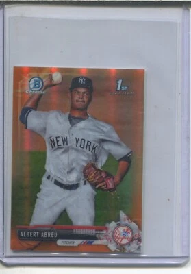 2017 Bowman Chrome Minis Prospects Orange Refractor /25 Albert Abreu #BCP153 - Image 1 of 2