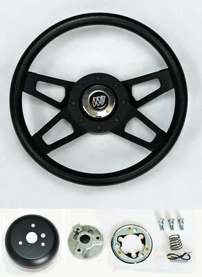 Buick Riviera Skylark GS 13 1/2 1969-1993 negro volante de 4 radios Foto 1 de 4