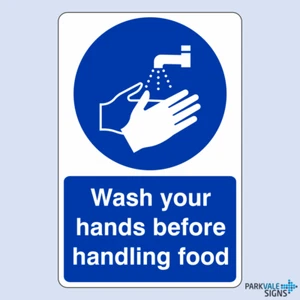 Letrero de catering de alimentos para lavarse las manos antes de manipular - Imagen 1 de 1