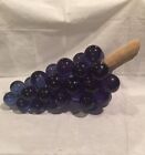 Vintage Mid Century Teal/Blue Lucite Acrylic (Glass) Grapes Cluster Large 16”x8”