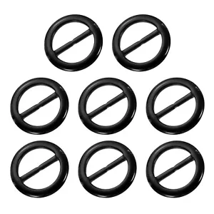 8 Pcs T-shirt Clips, 35mm(1-3/8") Round Resin Scarf Ring Clothes, Black - Picture 1 of 6