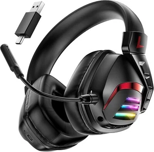 Wireless Gaming Headset for Pc/Ps5/Ps4, Wireless Gaming Headphones Con Detachabl - Picture 1 of 6