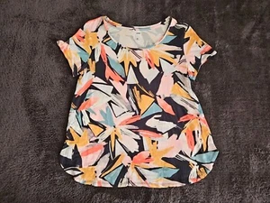 Women's anko t-shirt size 12 multicoloured geometric stretchy top 377 - Picture 1 of 9