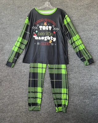 Pijama de Navidad para Hombres XXL 2 Piezas Jersey Tejido Novedad Santa Elfos Travieso Nuevo sin Etiquetas Foto 1 de 4