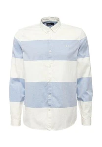 Camisa para hombre Fred Perry a rayas informal/formal manga larga texturizada S/M - M7284-254 - Imagen 1 de 5