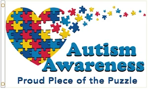 Autism Awareness Jigsaw Pieces Polyester 5'x3' Flag - LAST FEW - Picture 1 of 3