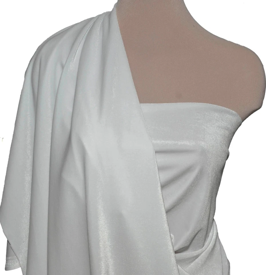 TERCIOPELO SPANDEX ELÁSTICO BLANCO POR VACACIONES, ROPA FORMAL, CONCURSO, BAILE Foto 1 de 1