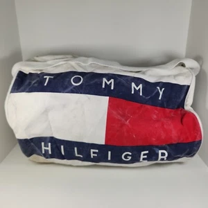 Vintage 90er Jahre Tommy Hilfiger Canvas Duffel Bag weiß - Bild 1 von 18