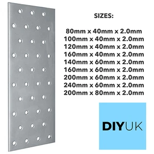 Flat Connecting Joining Plate 2.0mm Thick Galvanised Heavy Duty Metal Steel Shee - Picture 1 of 14