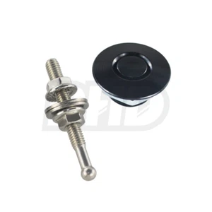 BLACK PUSH BUTTON QUICK RELEASE AERO LATCH PANEL BUMPER FASTENER FENDER WASHER - Picture 1 of 3