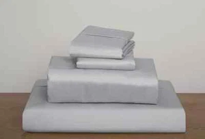 Super Soft Bedding Collection 100%Egyptian Cotton 1000 TC USA Sizes Silver Solid - Picture 1 of 4
