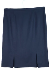PENDLETON Women's Virgin Wool Career Pencil Skirt Box Pleat  Lined Navy Blue 12P - Picture 1 of 16