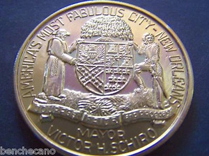 1965 (HAS) Mayor Victor Schiro Gold Aluminum 10g Mardi Gras Doubloon - Picture 1 of 4