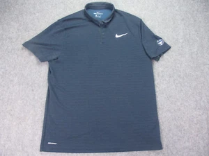 Nike Mens Aeroreact Shirt Extra Large Blue Black Golf PGA Tour Fedex Cup Logo - Picture 1 of 19