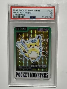 1997 Pocket Monsters Carddass - Pikachu Prism #025 PSA 5 EX - Picture 1 of 2