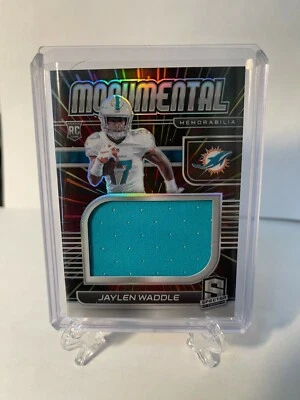 2021 Panini Spectra Jaylen Waddle RC Rookie Patch Monumental Miami Dolphins /75 - Image 1 of 2