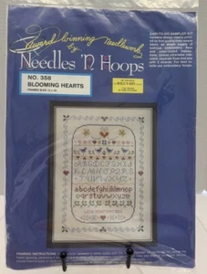Agujas y Aros DE COLECCIÓN No. Diseño de punto de cruz contado corazones florecientes 358 - Imagen 1 de 5