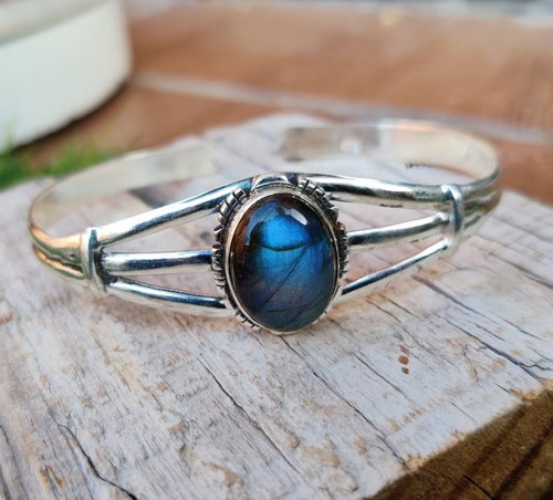 VALENTINO Bracciale Bracciale Labradorite Bracciale Regolabile Argento Sterling 925 Donna SD1