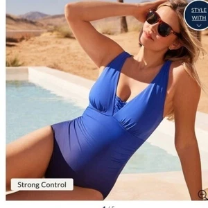 Costume da bagno greco sottile Lands End 10L blu - Foto 1 di 4