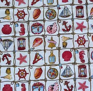 Kesslers Made in USA Vintage Nautical Fabric by Concord Fabrics Inc. 1.25 yards - Picture 1 of 2