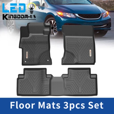 3D Floor Mats For 2012-2015 Honda Civic All Weather 1st & 2nd Row Car TPE Liners — 第 1/4 张图片