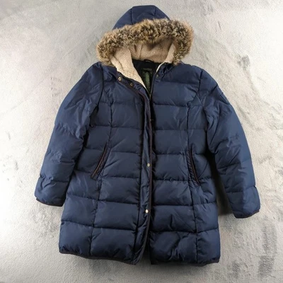Abrigo Parka de Plumón Lauren Ralph Lauren para Mujer XL Azul Marino Con Capucha Piel Sintética Cremallera Puffer Foto 1 de 4