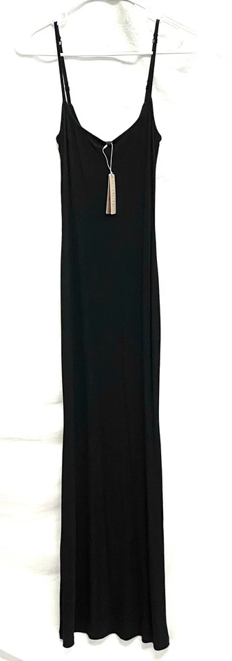 SKIMS Soft Lounge Ribbed Maxi Dress Black Sz L Buttery Soft Bodycon Whimsygoth