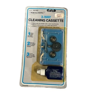 Radio Shack Pulitore Cassette 3 Vie Realistico Cat. n. 44-1163 NOS NUOVO SIGILLATO VINTAGE - Foto 1 di 8