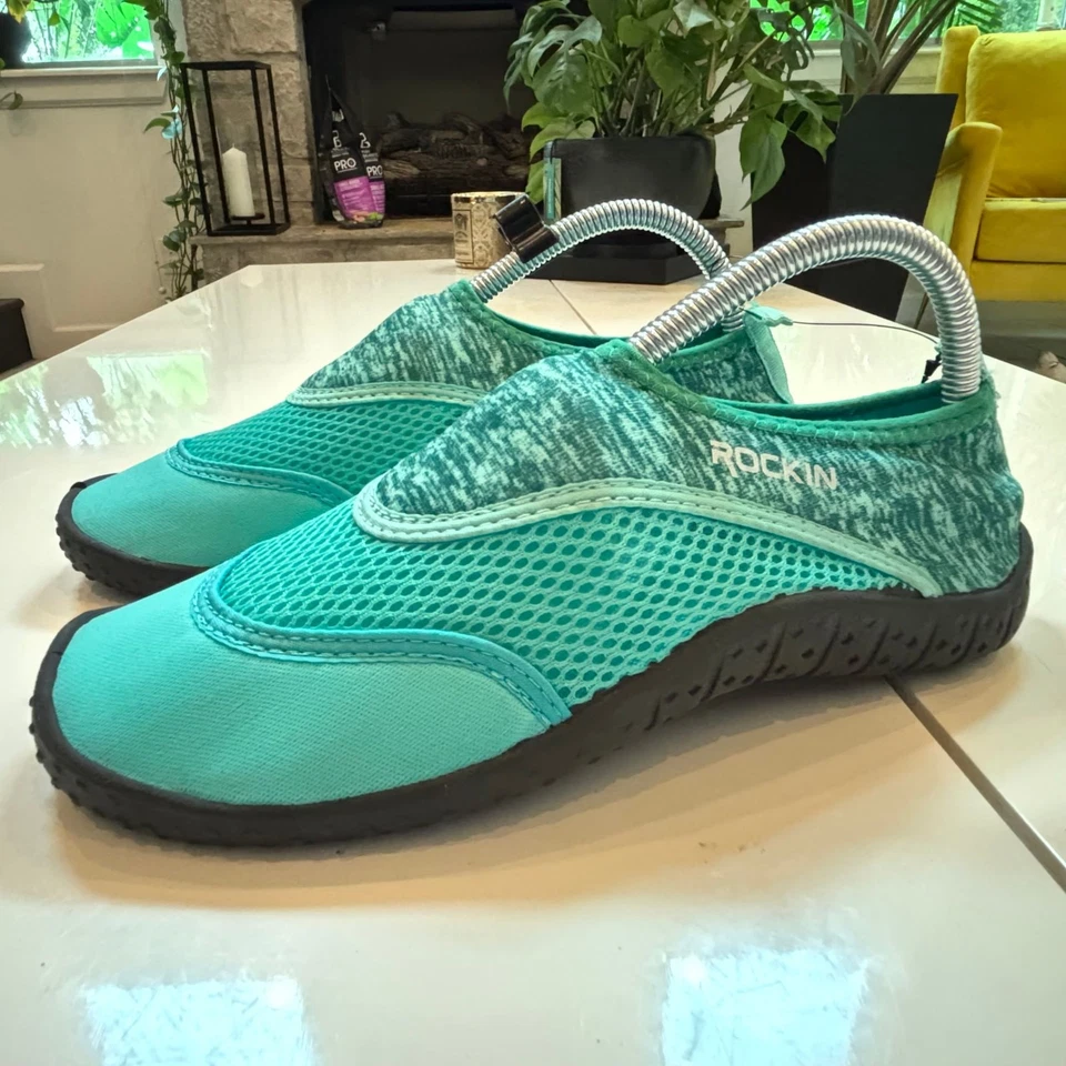 Sapato aquático feminino Wonder Nation verde com zíper tamanho 7 - Imagem 1 de 4