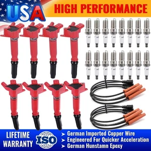 8 Ignition Coils + Spark Plug Tune Up Kit For 2011-2017 Ford F-250 F350 6.2L V8 - Picture 1 of 22