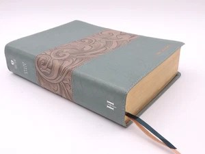 HCSB Study Bible Holman Christian Standard Teal/Taupe LeatherTouch *READ* Used - Picture 1 of 24