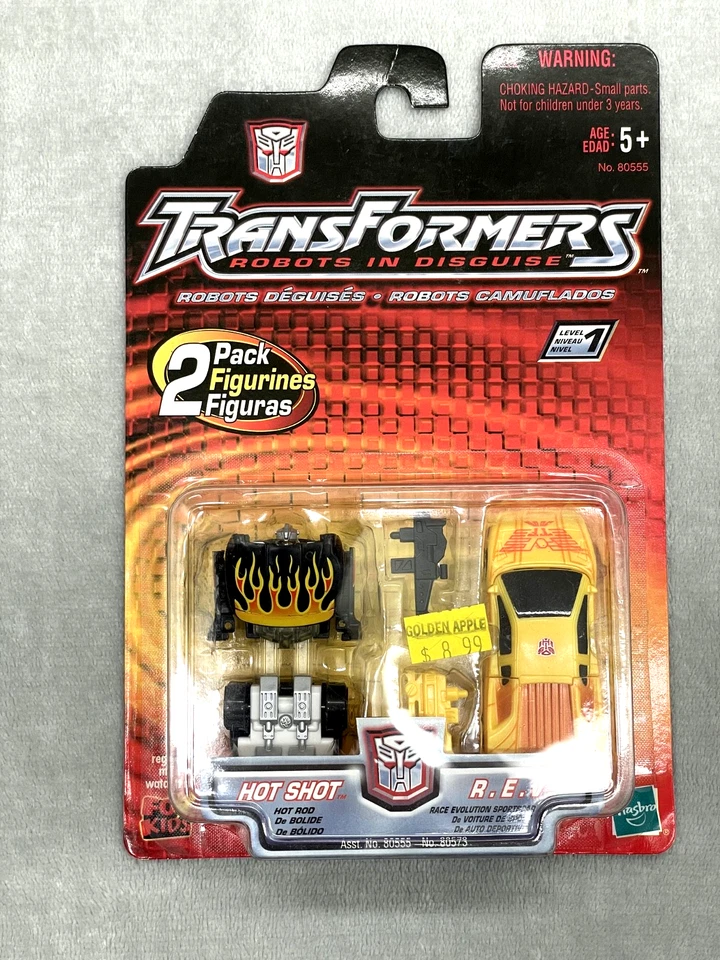 Transformers Robots in Disguise Hot Shot R.E.V. Pack de 2 Hasbro 2001 amarillo negro Foto 1 de 4